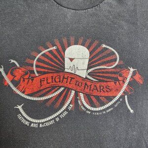 Flight to Mars Black Cotton Concert T-shirt, Women's Small